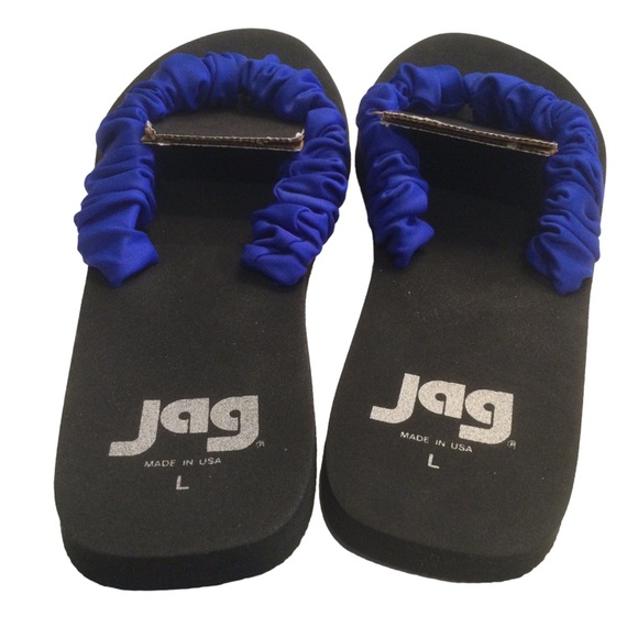 Jag Royal Blue Scrunchie Thong Flip Flop Sandal Size Large - Picture 4 of 8